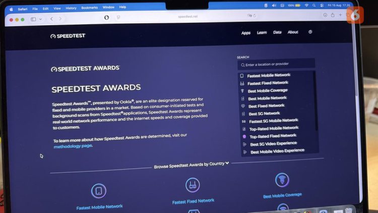Pemenang Speedtest Awards 2025 di Indonesia, Siapa Penyedia Internet Tercepat?