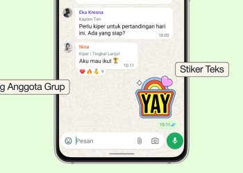 Anggota Tag, Stiker Teks, serta Pengingat untuk Acara